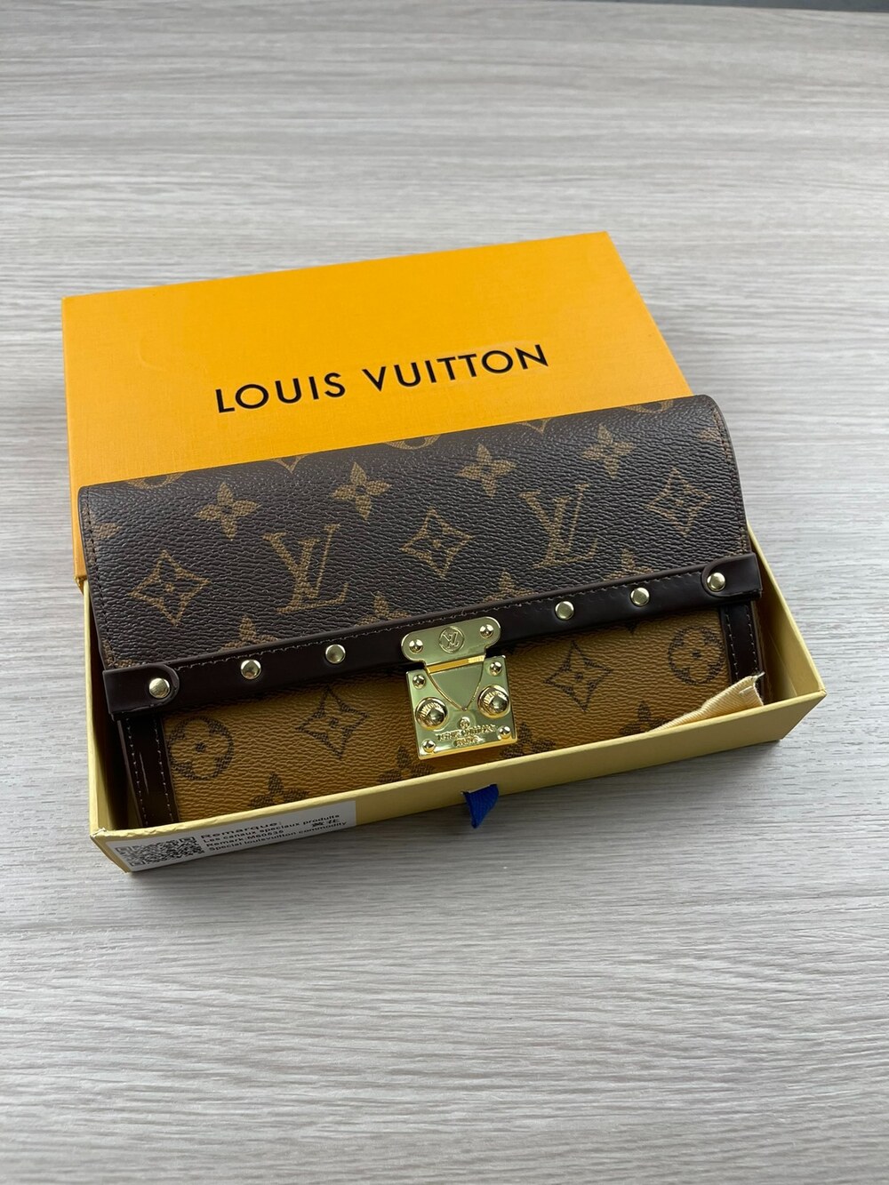 Louis Vuitton Trunk Style Long Wallet Monogram Canvas
